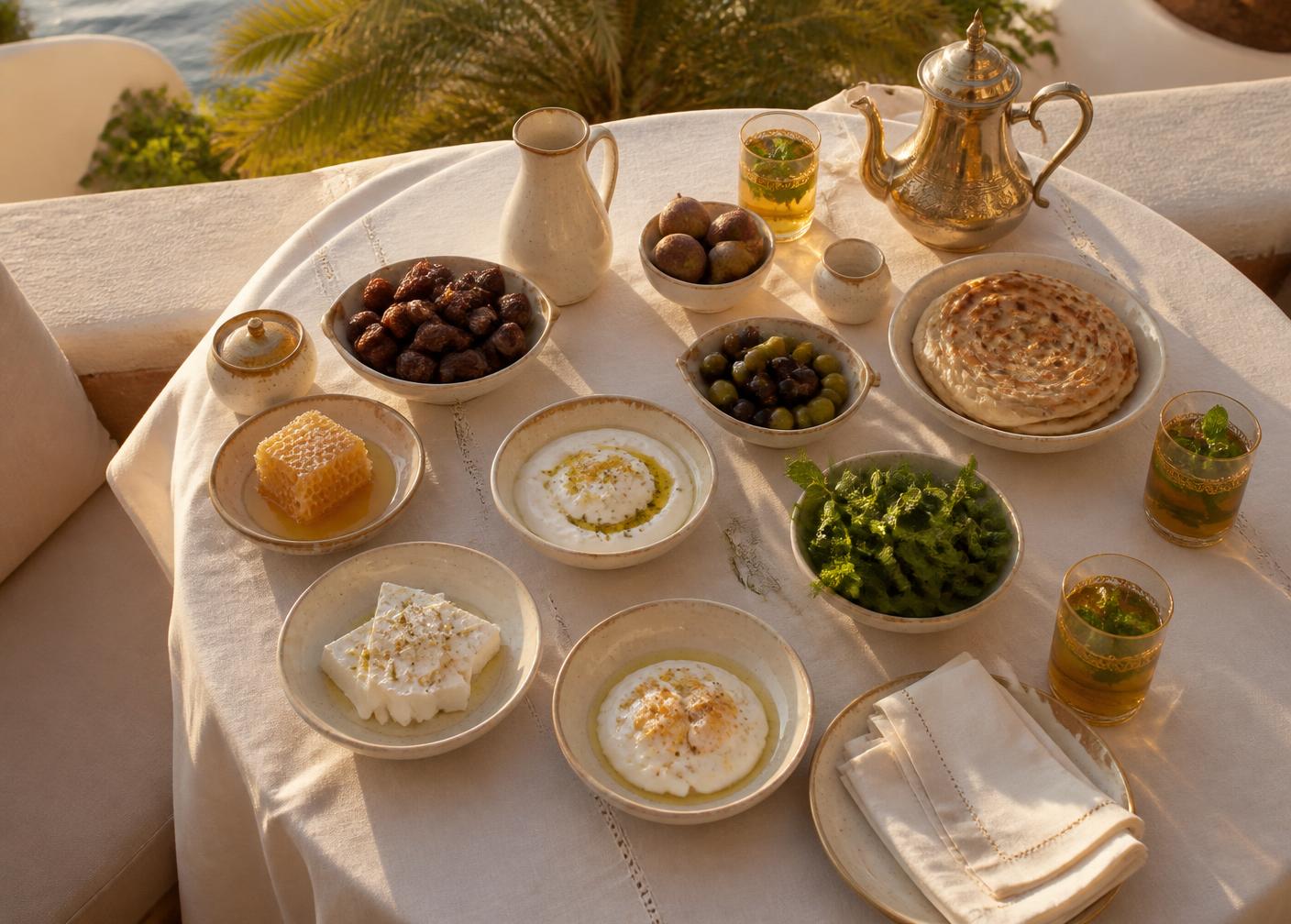 المتوسط على الطاولة.